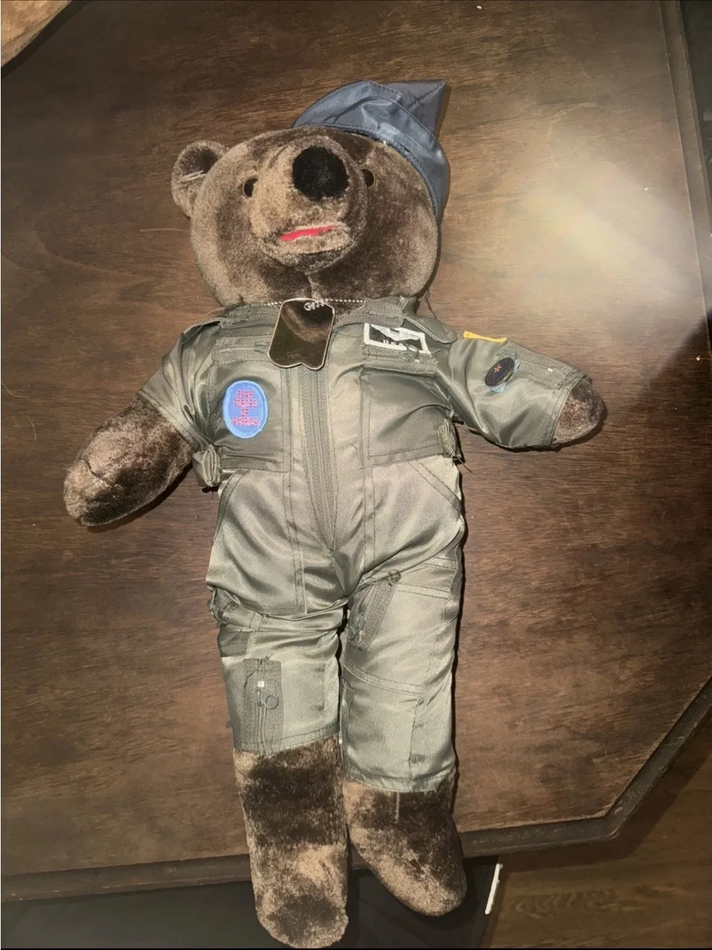 US Air force 1980s Plush Teddy Bear Stuff Animal Inflight Suit